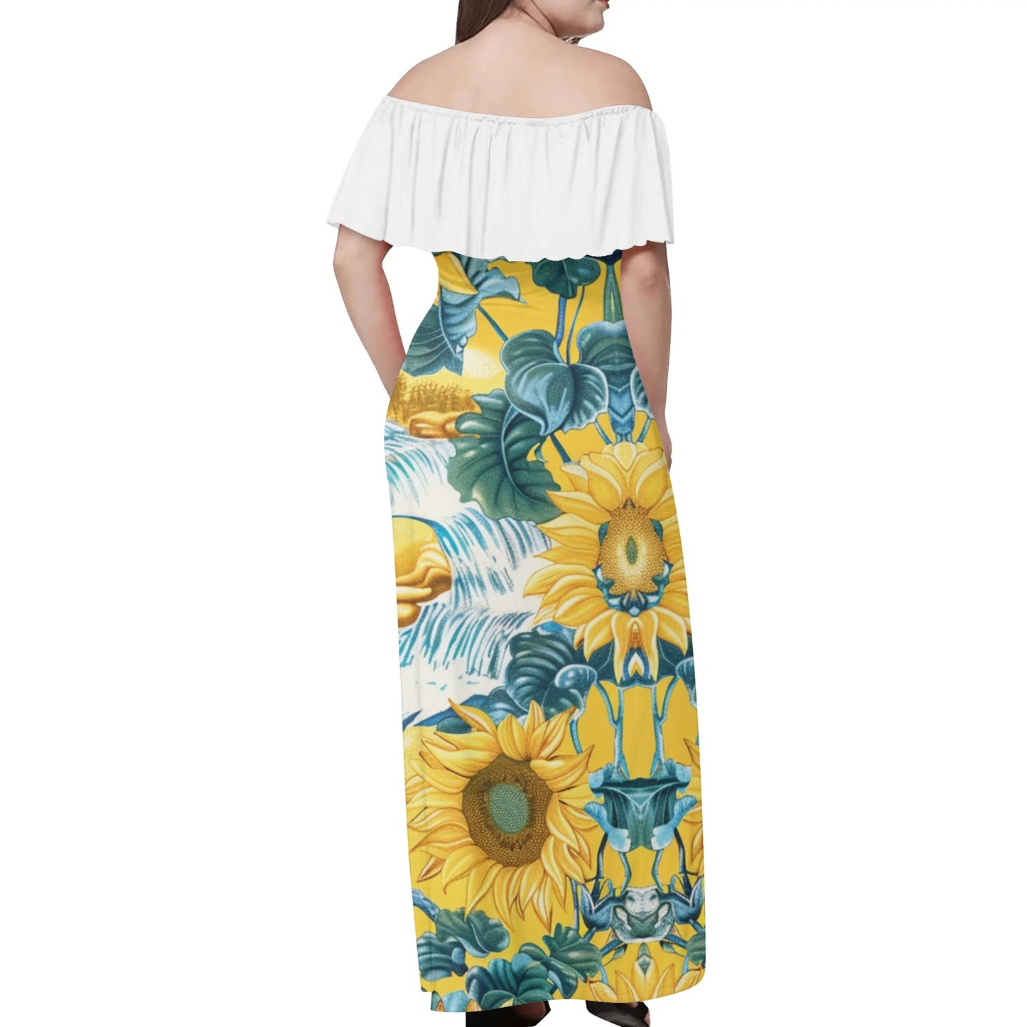 Oshun Womens Off The Shoulder Wrap Long Dress