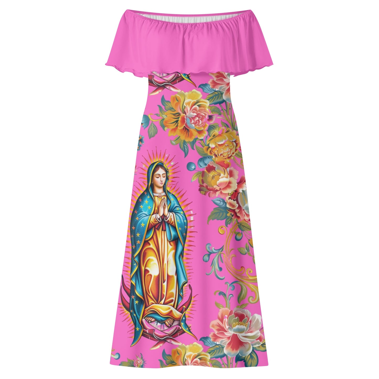 Gitana Womens Off The Shoulder Wrap Long Dress - PINK