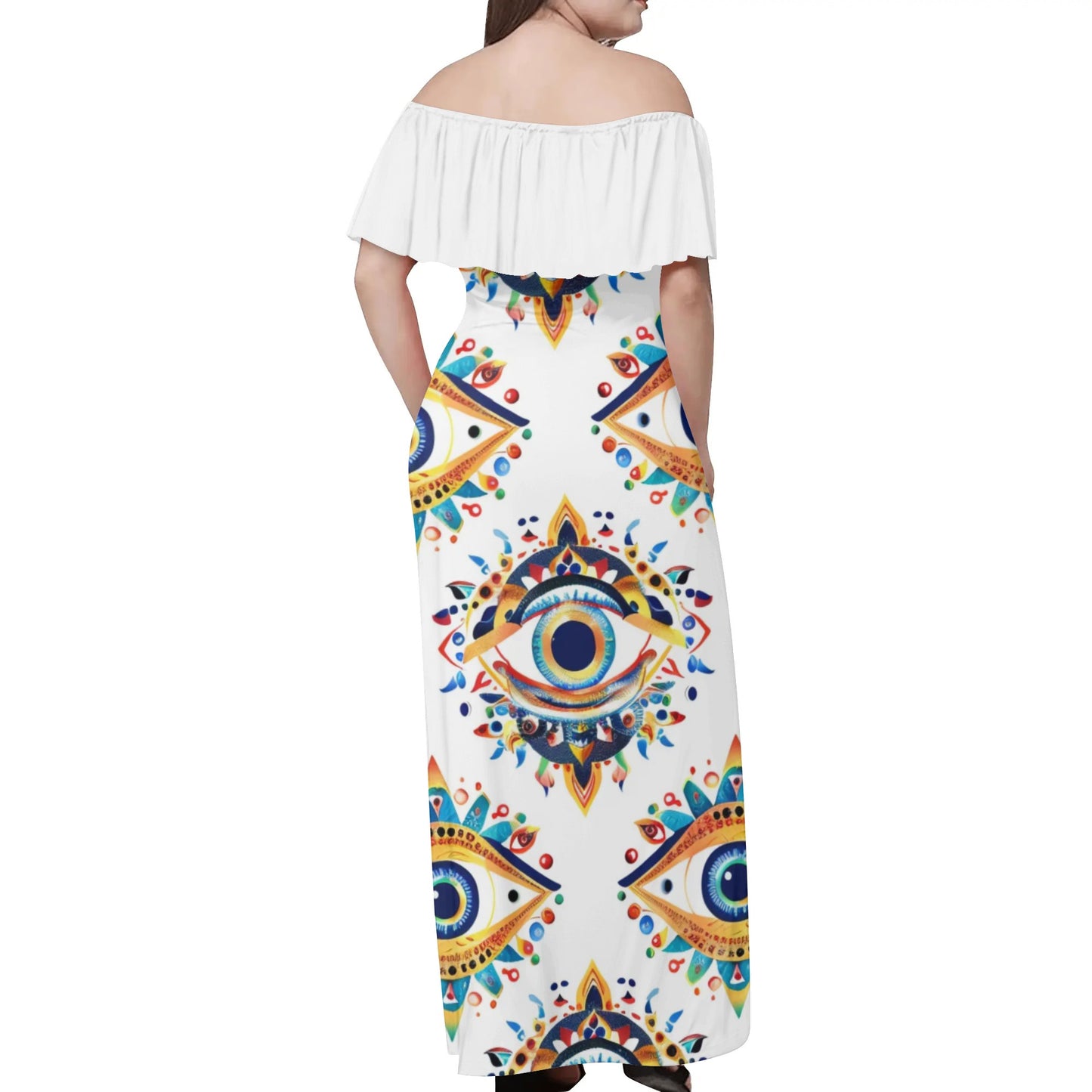 Womens Off The Shoulder Wrap Long Dress