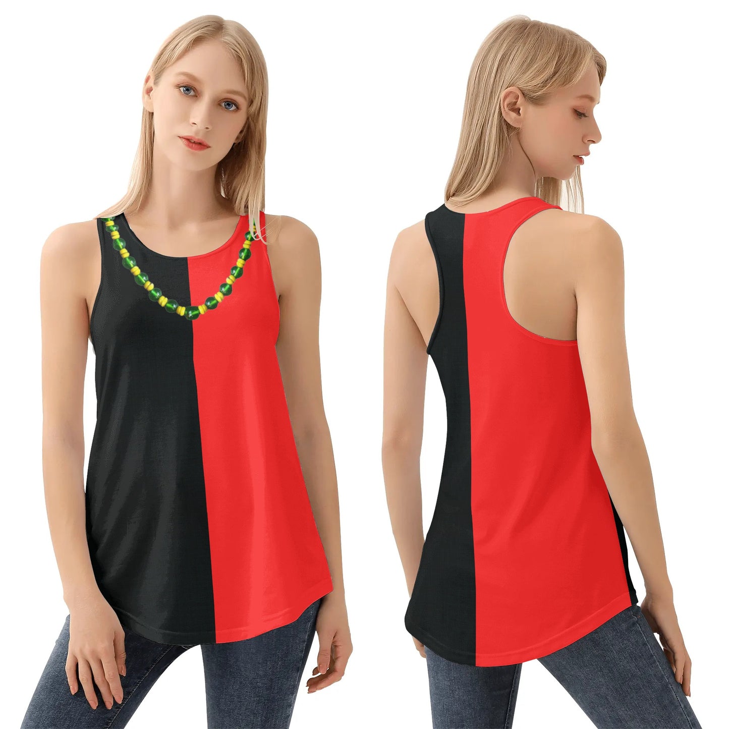 Eshu Womens All Over Print Loose Tank Tops