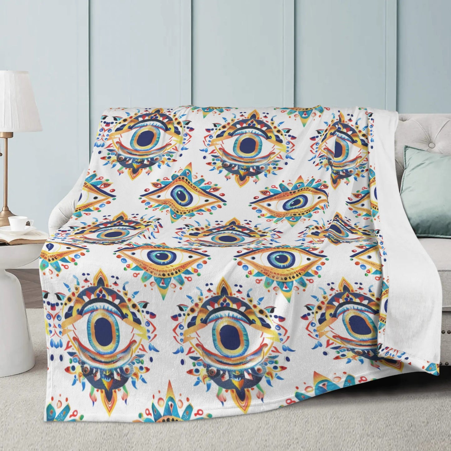 Evil Eye Soft Polyester Premium Fleece Blanket