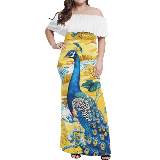 Oshun Womens Off The Shoulder Wrap Long Dress