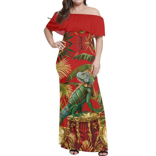 Shango Womens Off The Shoulder Wrap Long Dress