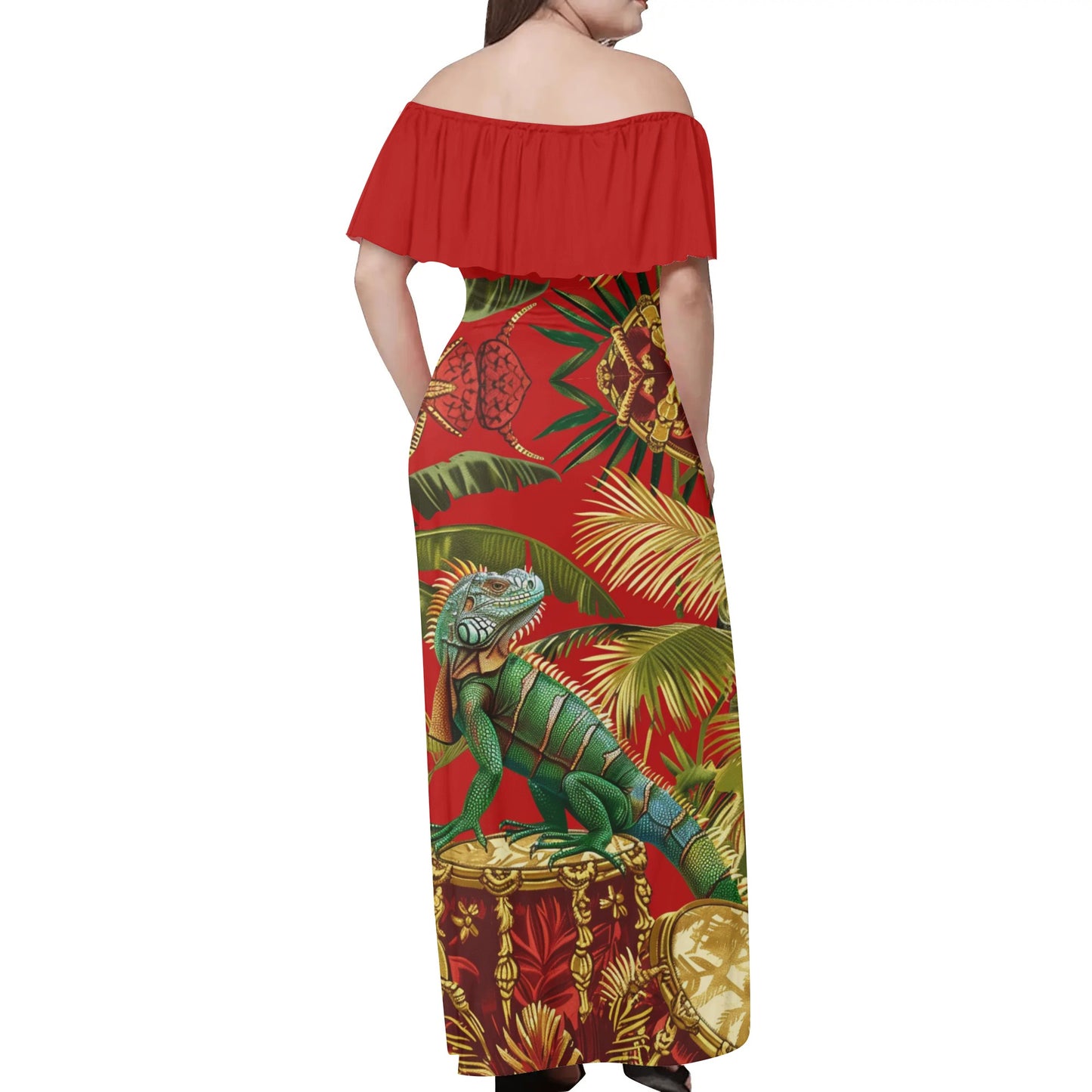 Shango Womens Off The Shoulder Wrap Long Dress