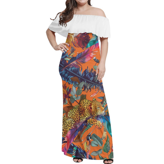 Ochosi Womens Off The Shoulder Wrap Long Dress