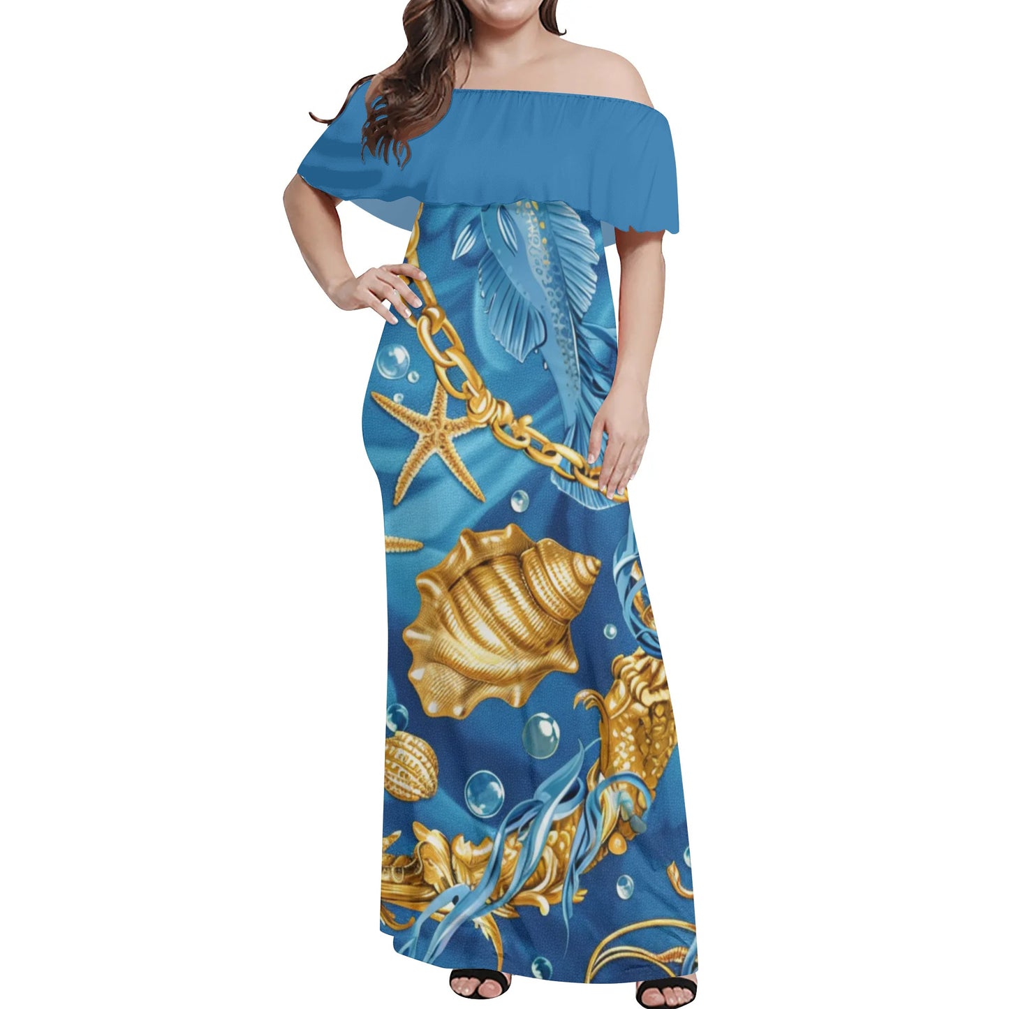 Yemaya Womens Off The Shoulder Wrap Long Dress