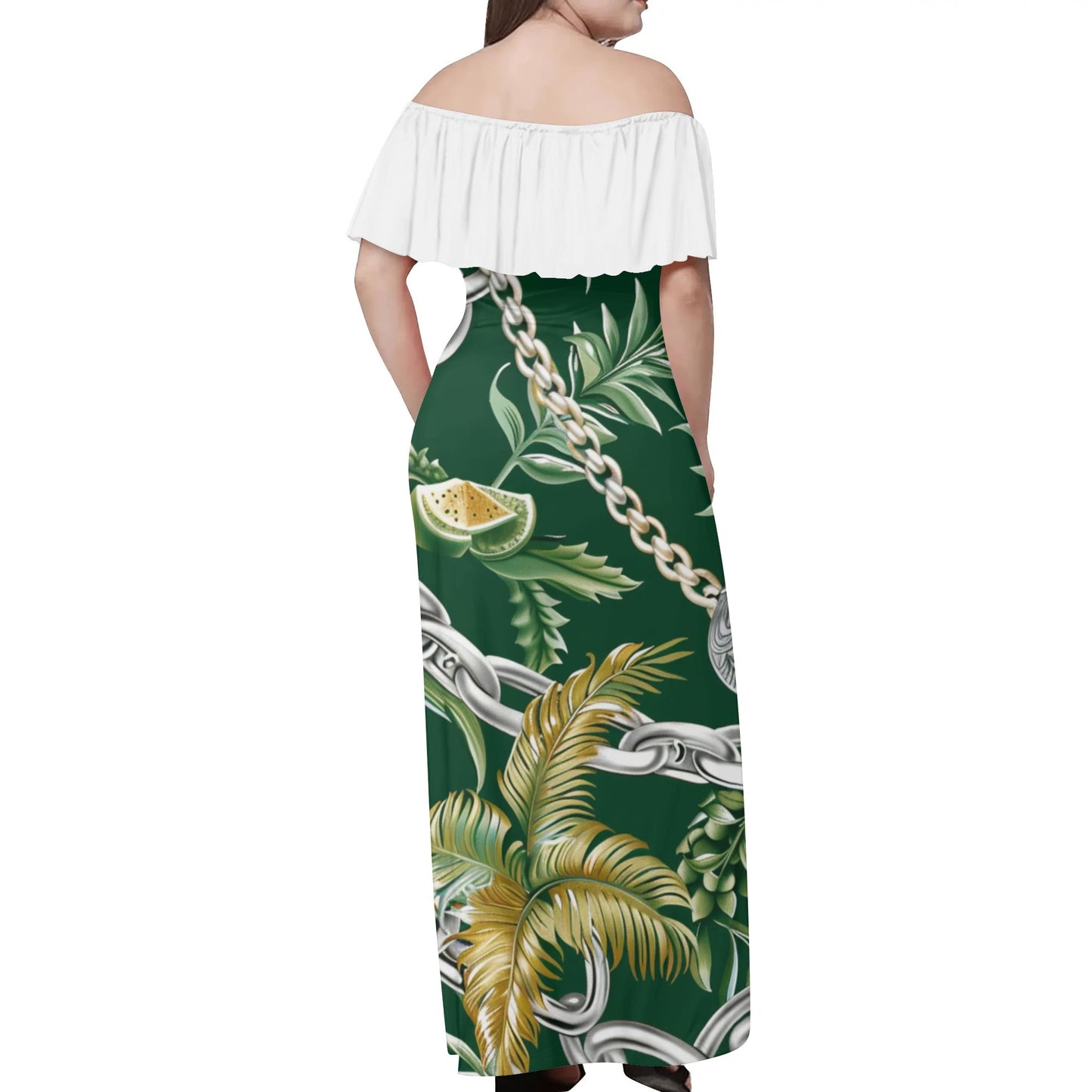 Ogun Womens Off The Shoulder Wrap Long Dress