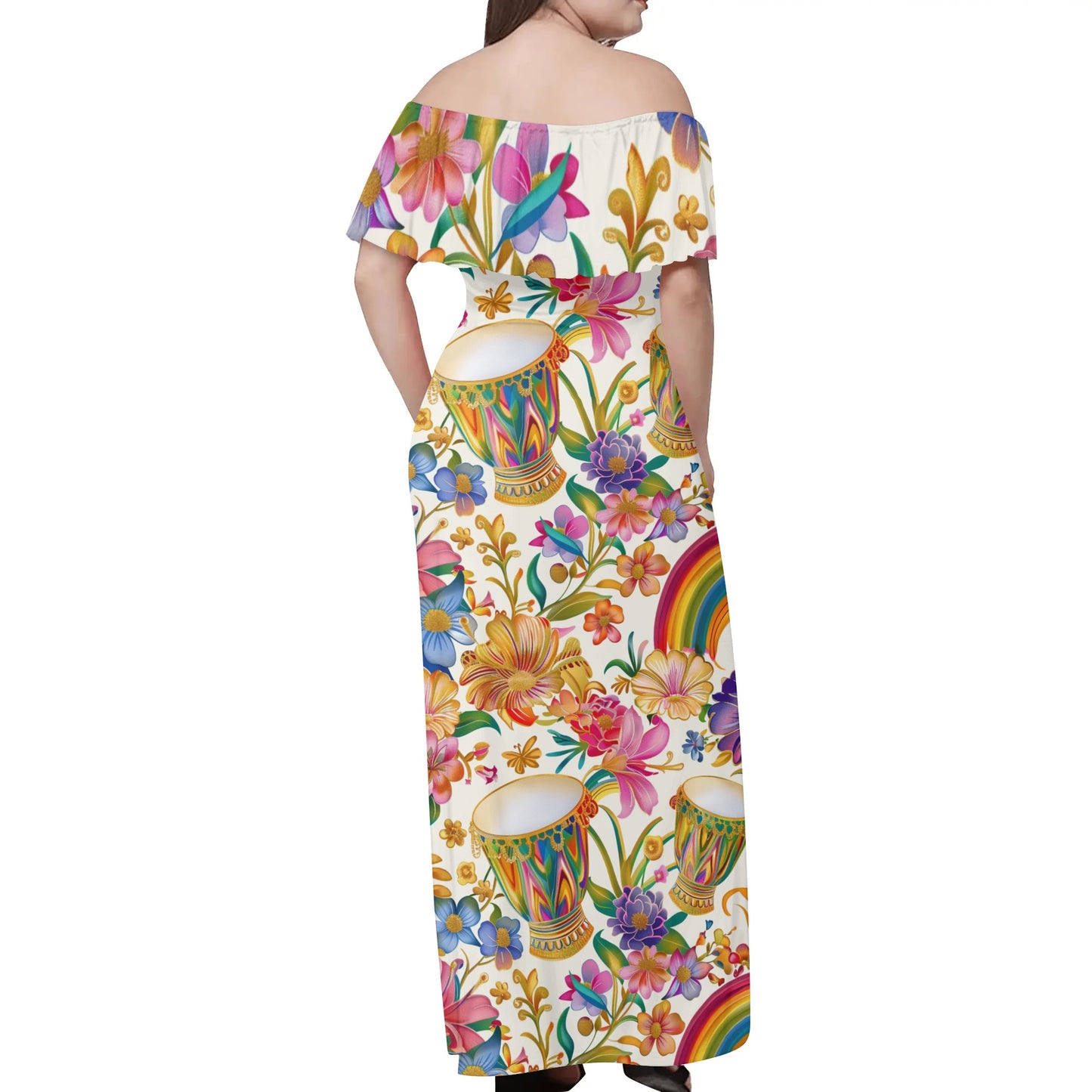 Edibere Womens Off The Shoulder Wrap Long Dress