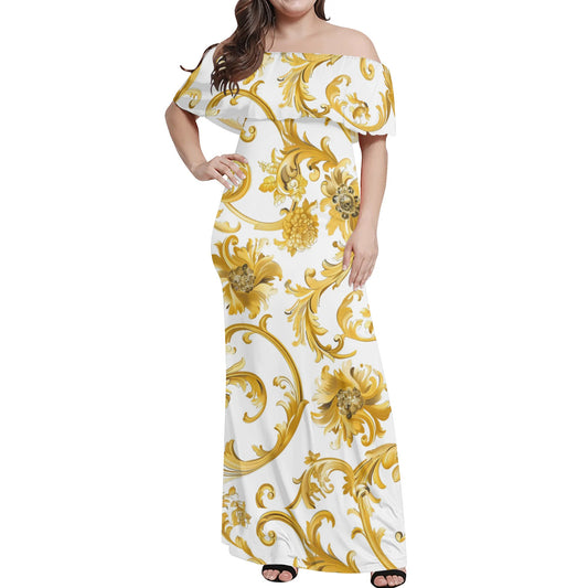 Abundance Womens Off The Shoulder Wrap Long Dress