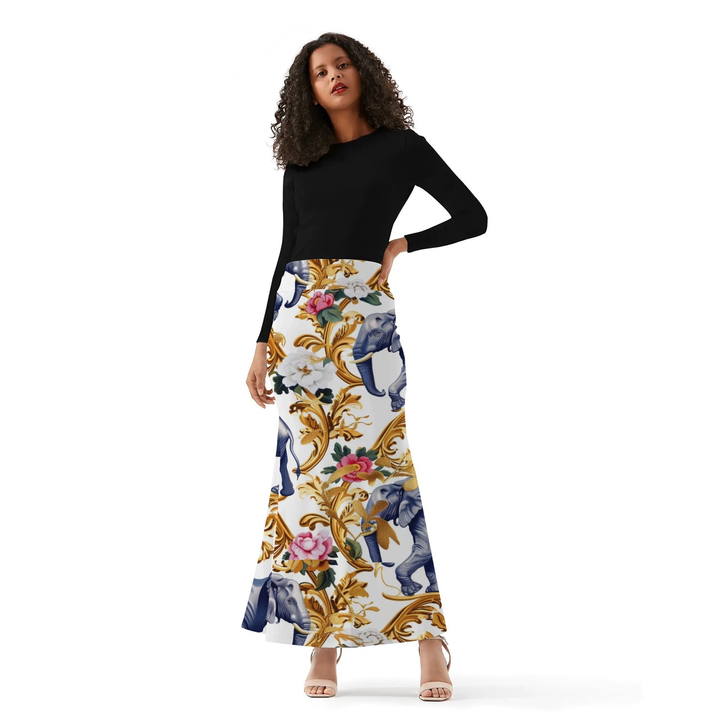 Womens Wrap Fishtail Long Skirt