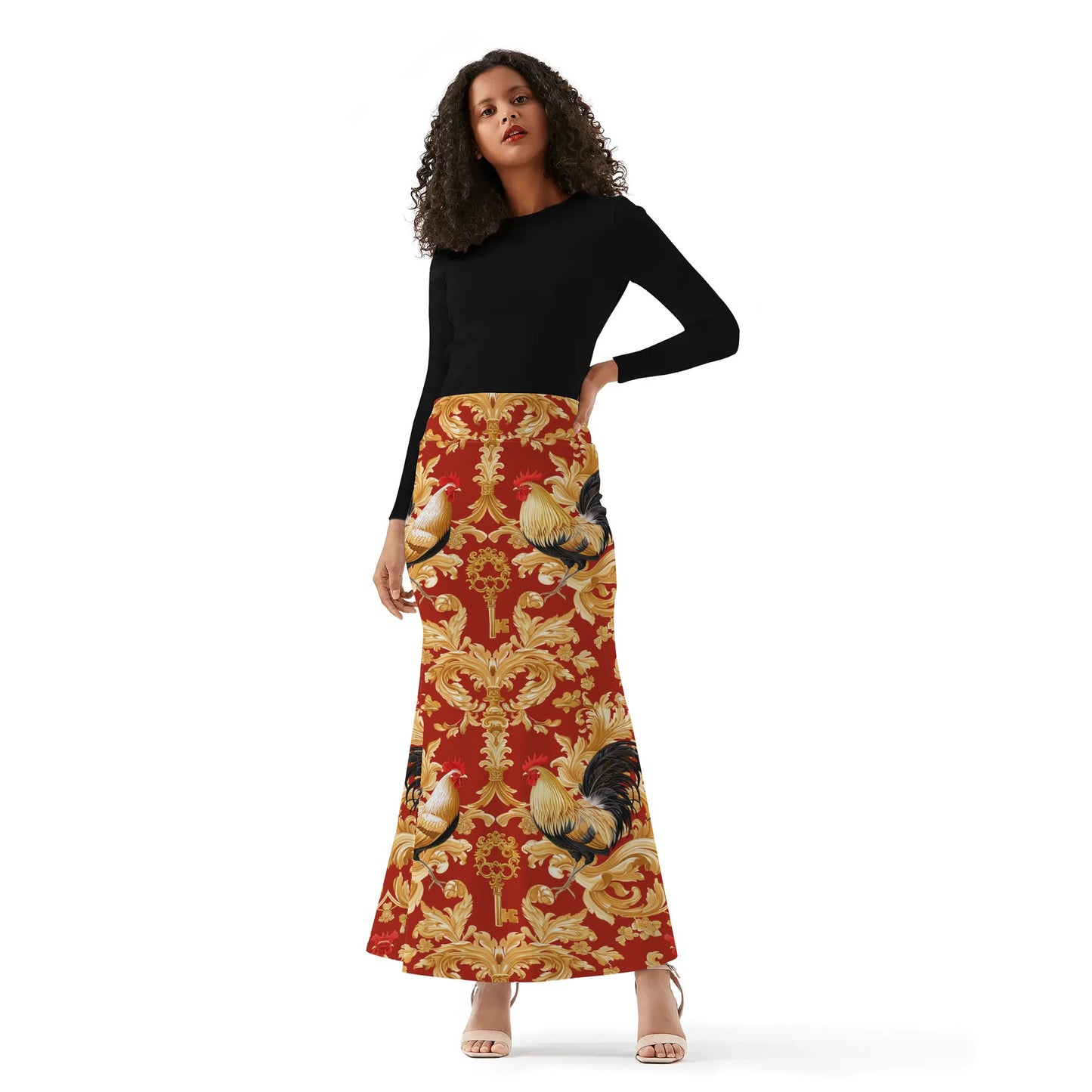 Eshu Womens Wrap Fishtail Long Skirt