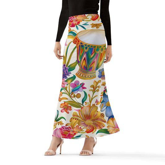 Edibere Womens Wrap Fishtail Long Skirt