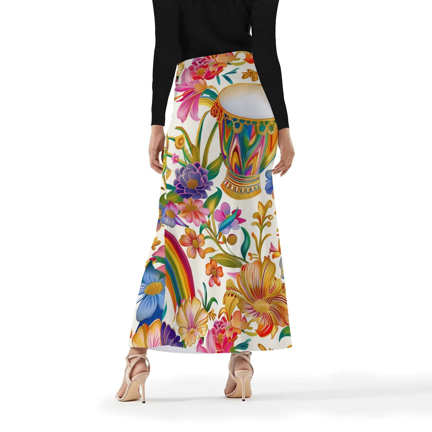 Edibere Womens Wrap Fishtail Long Skirt