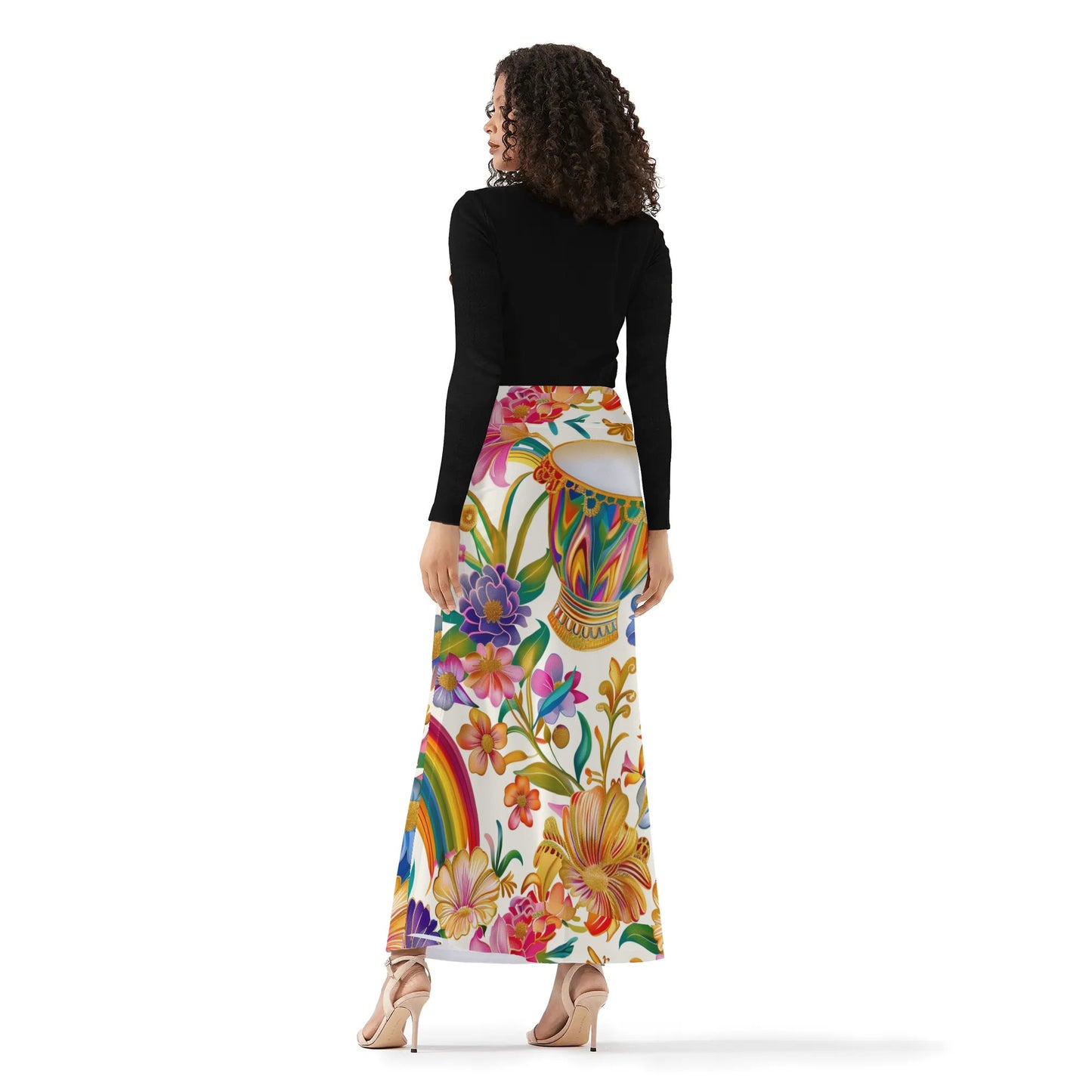 Edibere Womens Wrap Fishtail Long Skirt