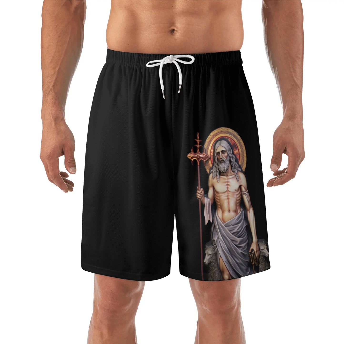 Saint Lazarus Mens Lightweight Hawaiian Beach Shorts