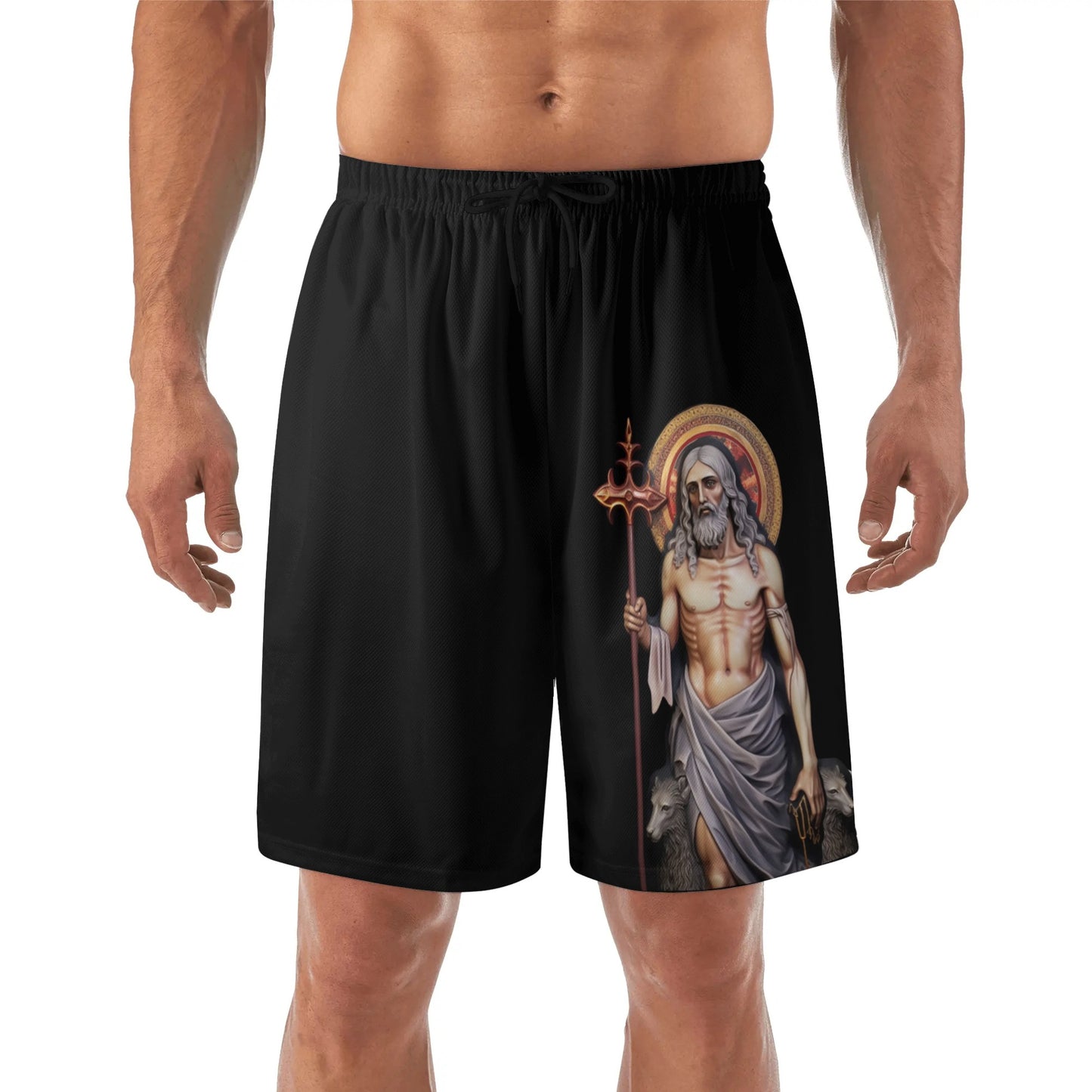 Saint Lazarus Mens Lightweight Hawaiian Beach Shorts