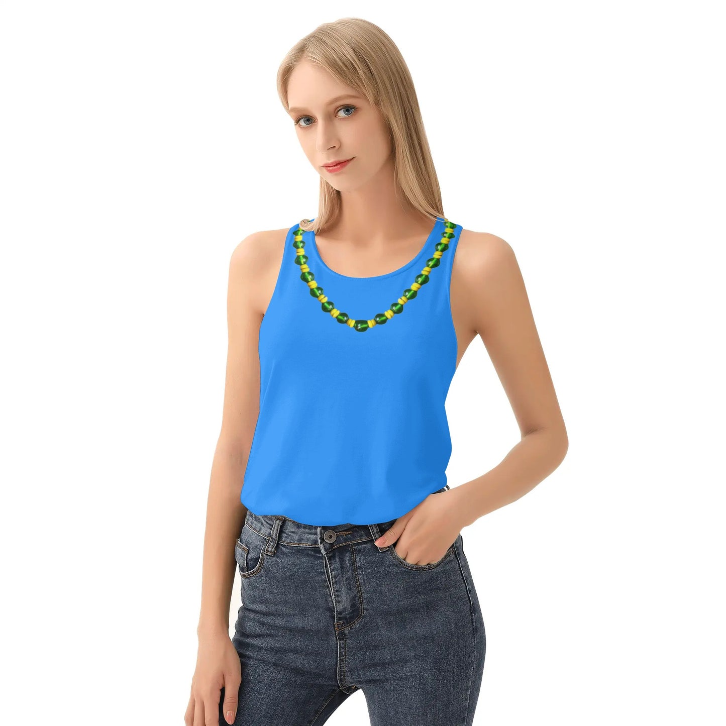 Yemaya Womens All Over Print Loose Tank Tops