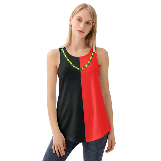 Eshu Womens All Over Print Loose Tank Tops