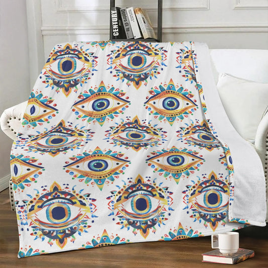 Evil Eye Soft Polyester Premium Fleece Blanket