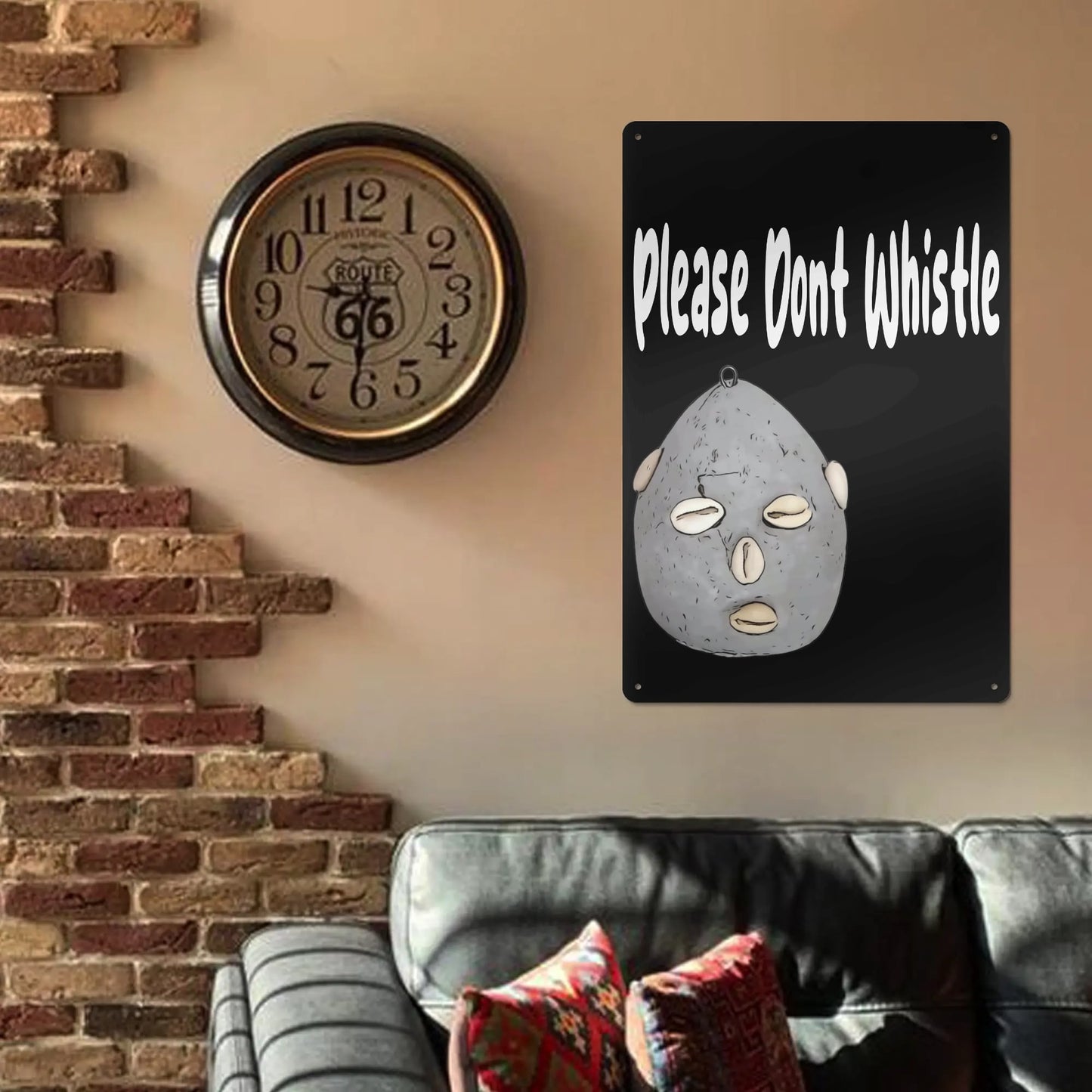 Dont Whistle Iron Sheet Wall Modern Artwork for Home Decor